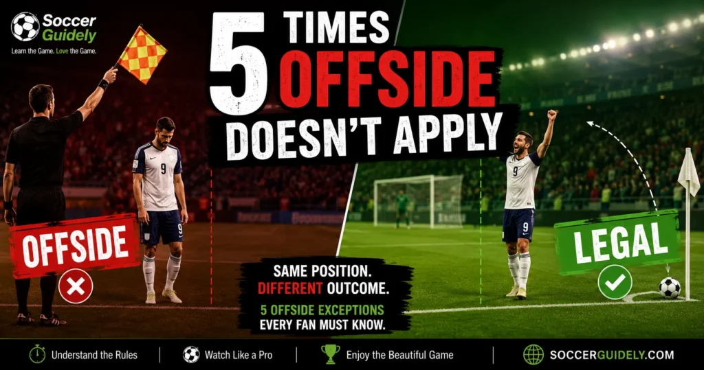 Soccer player in offside position during corner kick offside exceptions in soccer explained